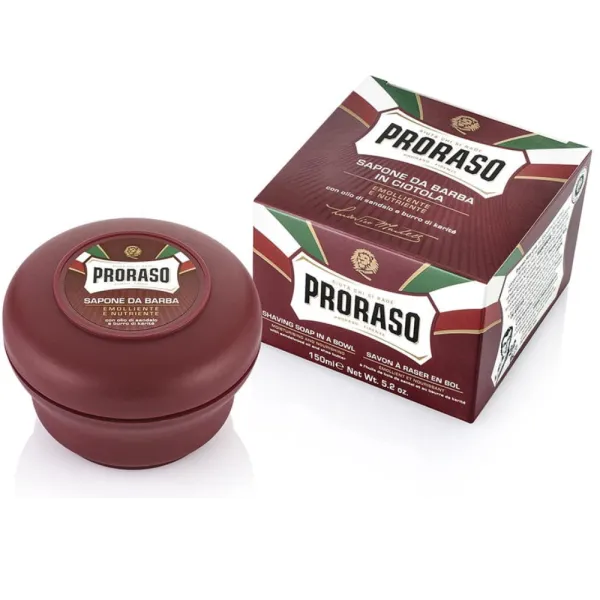 Proraso - Coarse Beards, linia Czerwona - Mydło do golenia do skóry suchej, z twardym zarostem 150ml