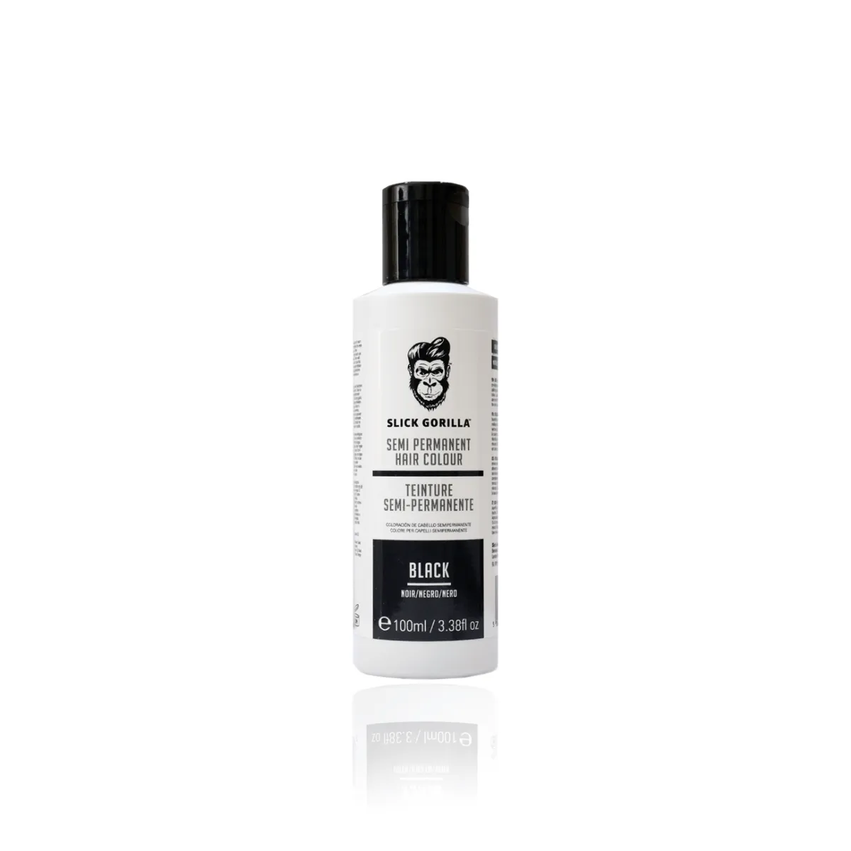 Slick Gorilla - Semi Permanent Hair Colour, Black - Męska farba w czarnym kolorze do włosów rozjaśnianych 100ml