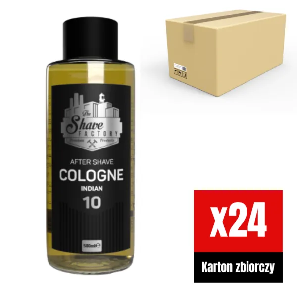 The Shave Factory - Indian 10 After Shave Cologne - Perfumowana Woda Kolońska po Goleniu KARTON 24x500ml GLASS