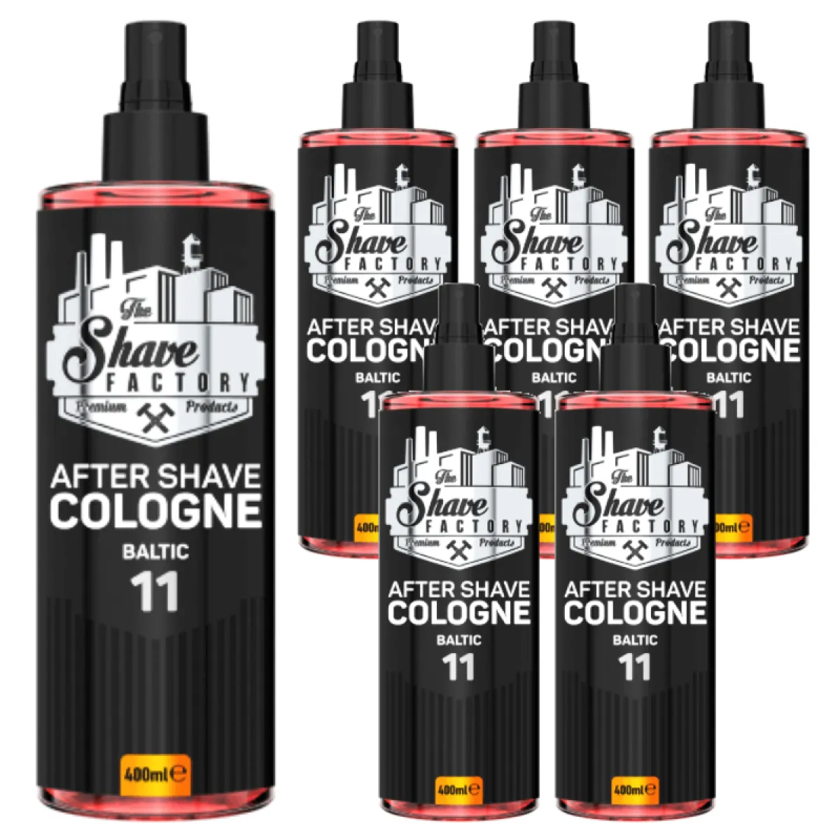 The Shave Factory - Baltic 11 After Shave Cologne Spray - Perfumowana Woda Kolońska po Goleniu - Pakiet 6x400ml