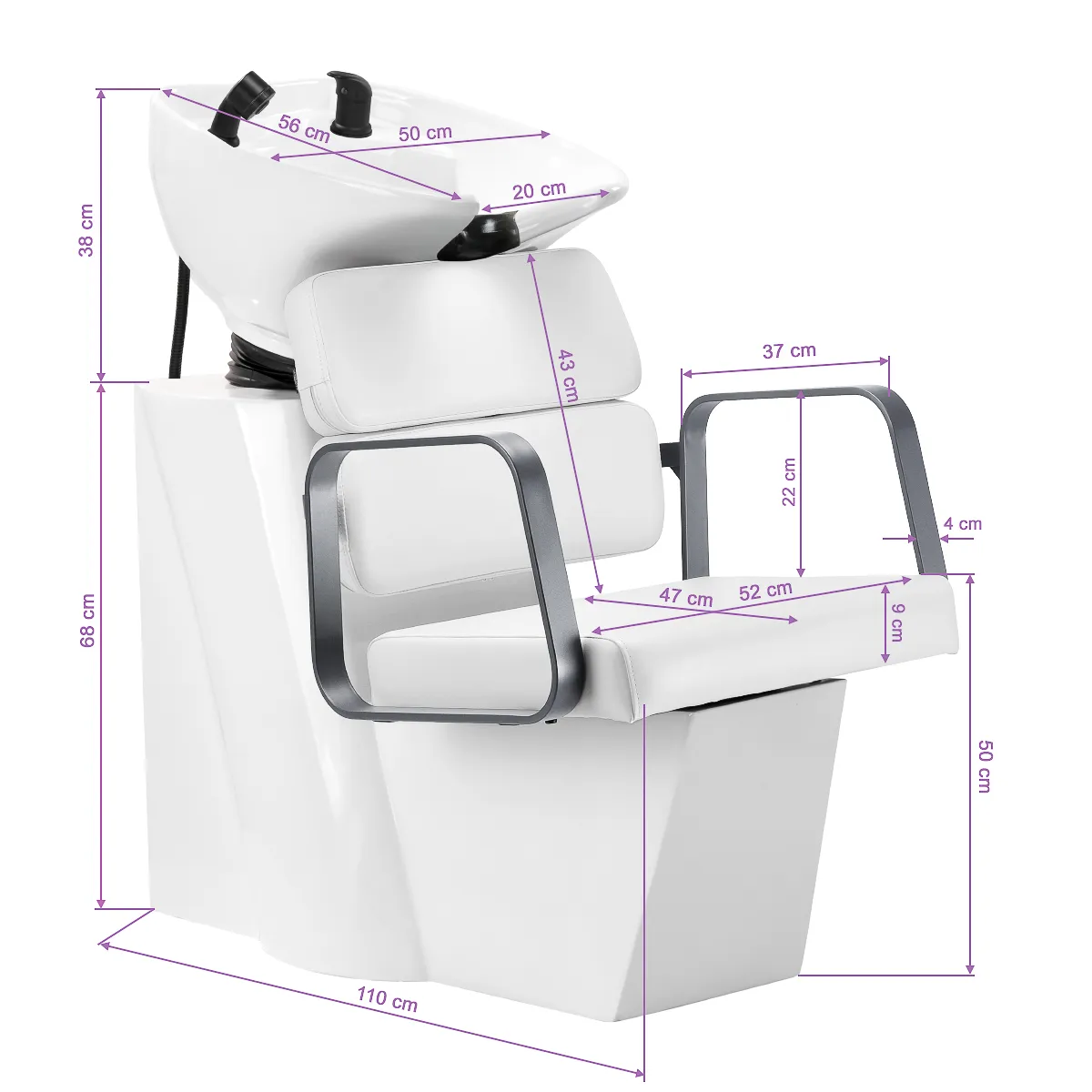 Myjnia fryzjerska Gabbiano Porto szaro-biała