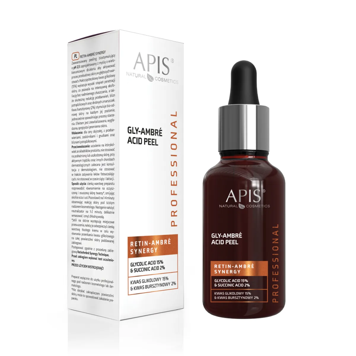 Apis - Retin-Ambre Synergy - Gly-Ambré Acid Peel Kwas glikolowy 15% & Kwas bursztynowy 2% 30ml