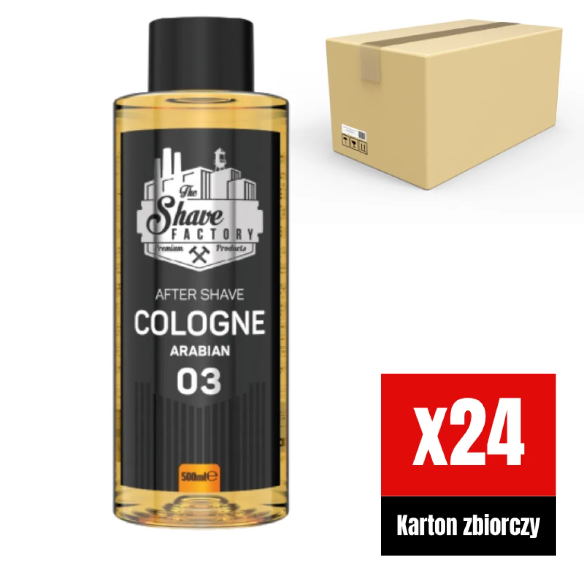 The Shave Factory - Arabian 03 After Shave Cologne - Perfumowana Woda Kolońska po Goleniu KARTON 24x500ml