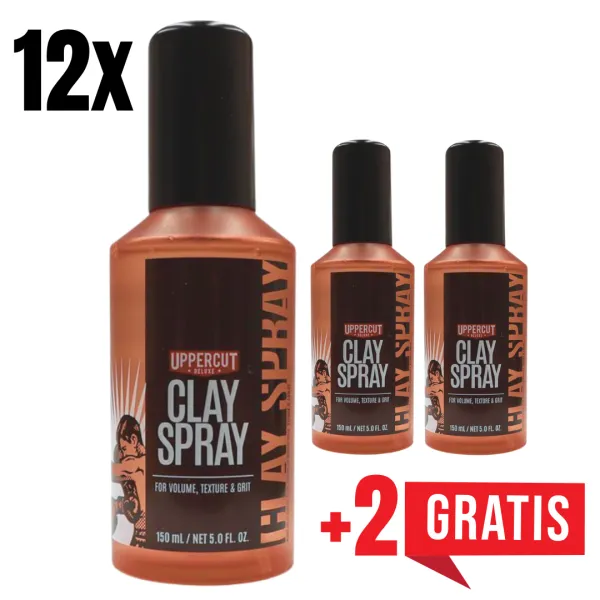 Uppercut - Clay Spray - Teksturujący tonik do włosów o matowym efekcie 150ml ZESTAW 12+2