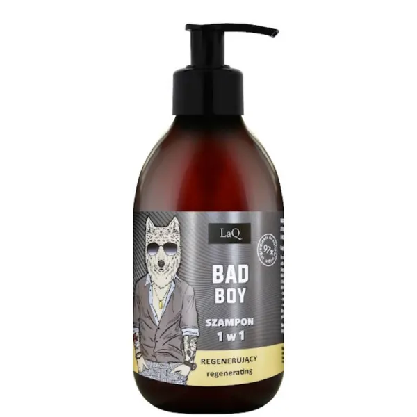 LaQ - Bad Boy - 1w1 Szampon Regenerujący Czarny Mat 300ml