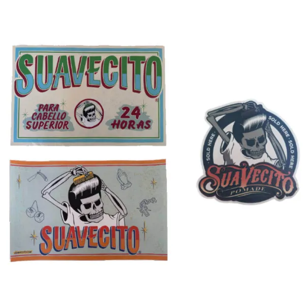 Suavecito - Pakiet - Plakat i duża naklejka na drzwi