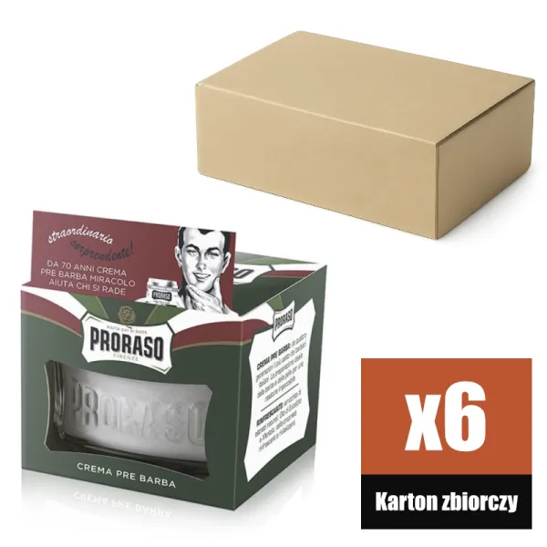 Proraso - Refreshing, linia Zielona - Krem przed goleniem KARTON 6x100ml