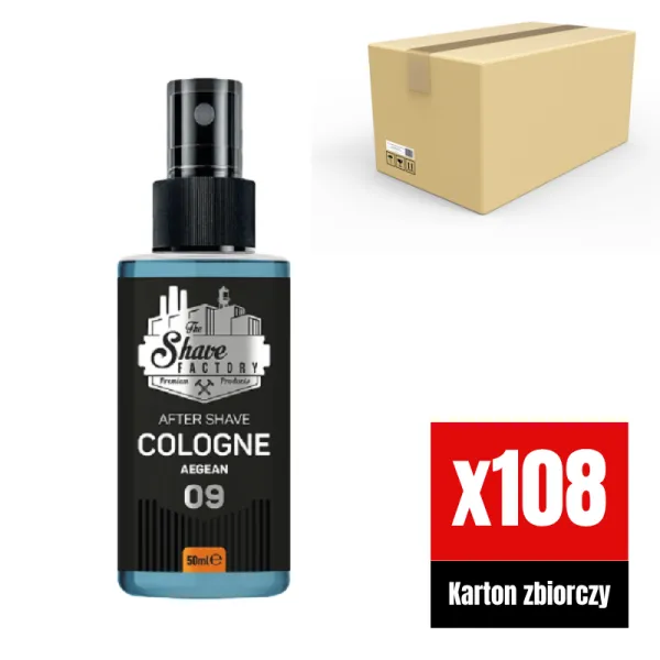 The Shave Factory - Aegean 09 After Shave Cologne Spray - Perfumowana Woda Kolońska po Goleniu KARTON 108x50ml