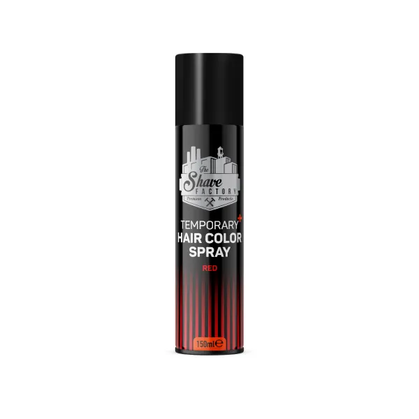 The Shave Factory - Temporary Hair Colour Spray Red - Tymczasowy, koloryzujący spray do włosów, czerwony 150ml