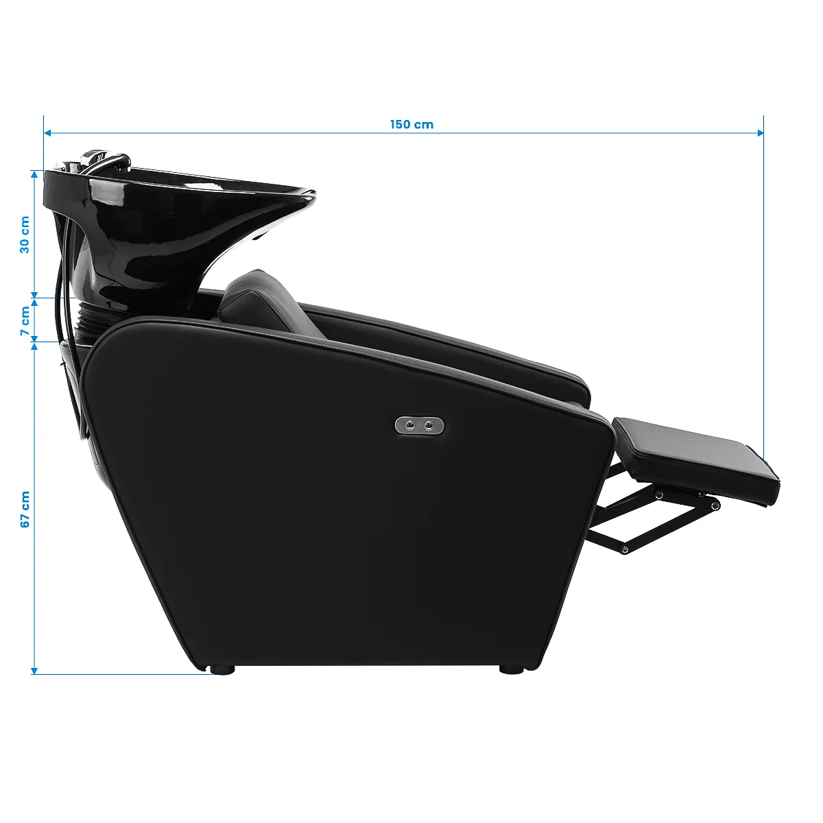 Myjnia fryzjerska elektryczna Gabbiano Emma z podnóżkiem czarna