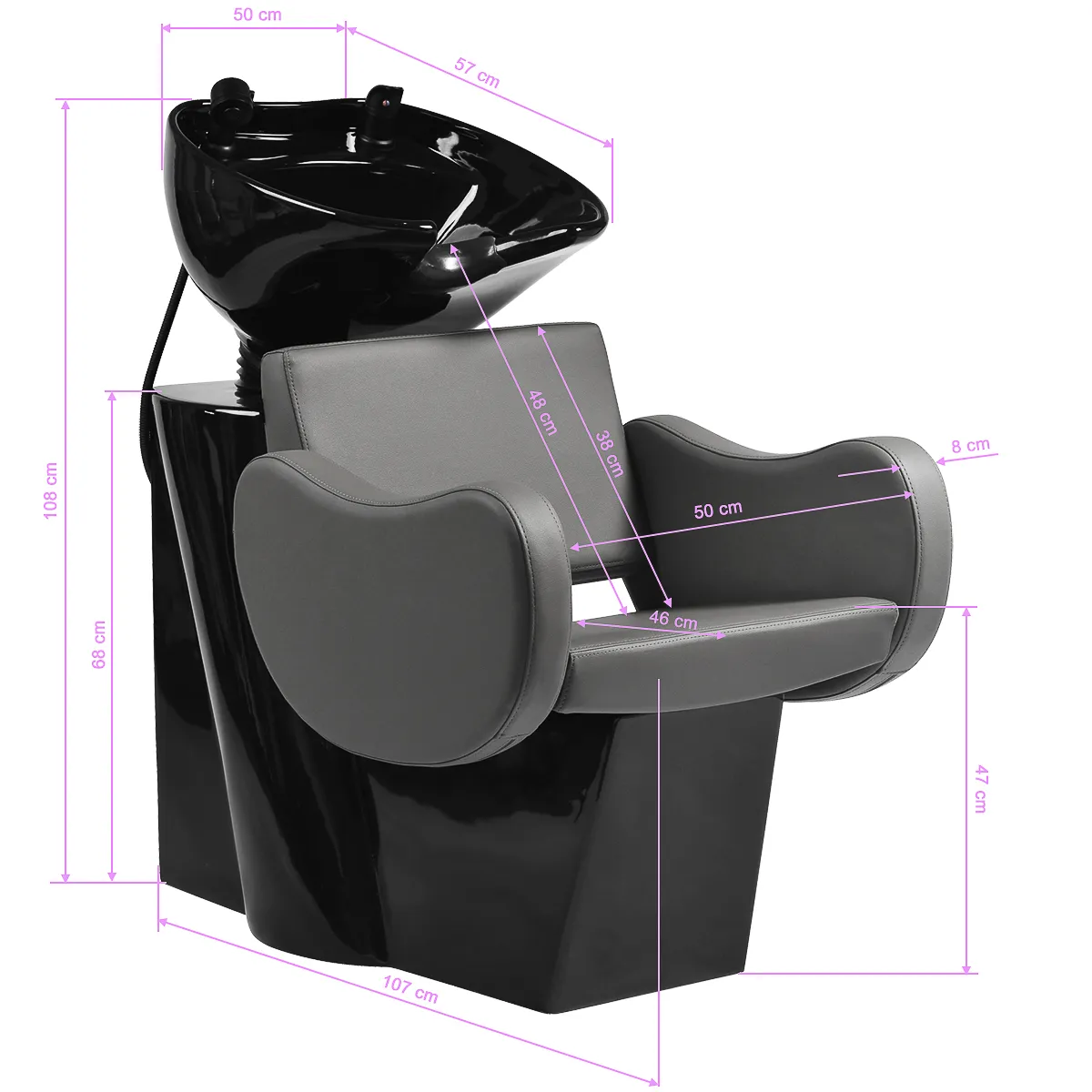 Myjnia fryzjerska Gabbiano Sewilla szara