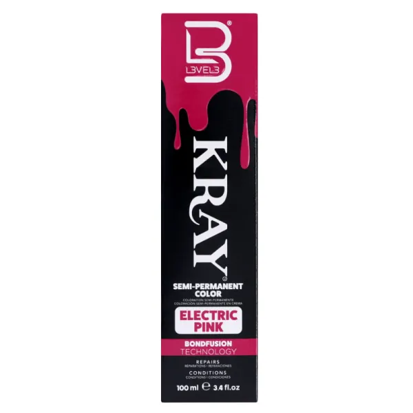 L3VEL3 - Kray Color Electric Pink - Półtrwała farba w kolorze różowym 100ml