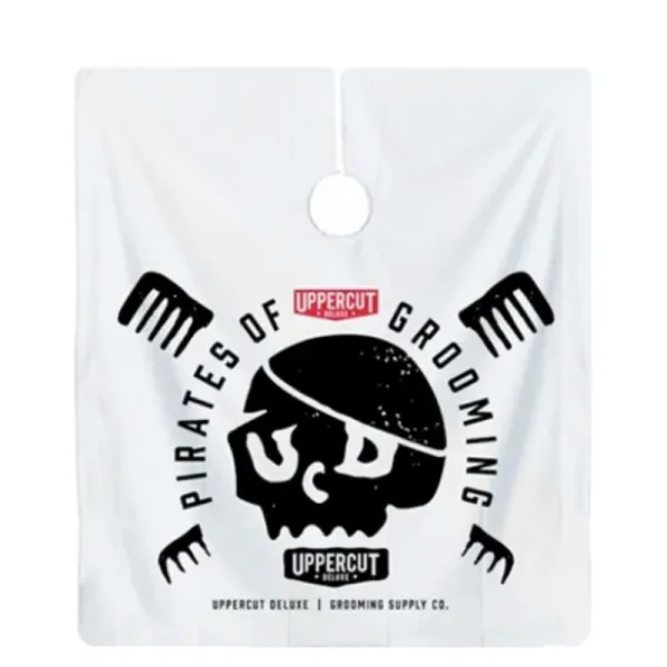 Uppercut Deluxe - Barber Cape Pirates of Grooming - Peleryna fryzjerska, biała