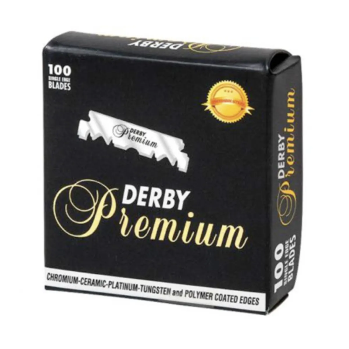 Derby - Premium Half Blades Black - Żyletki połówki do golenia brzytwą 100szt.