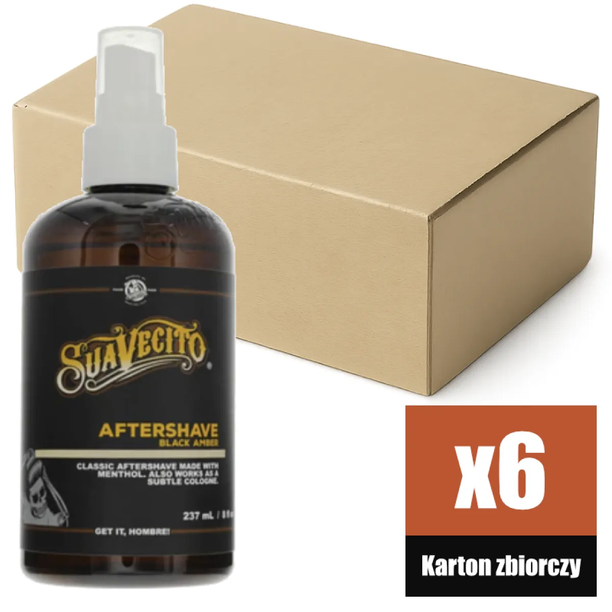 Suavecito - Black Amber Aftershave - Woda po goleniu KARTON 6x237ml