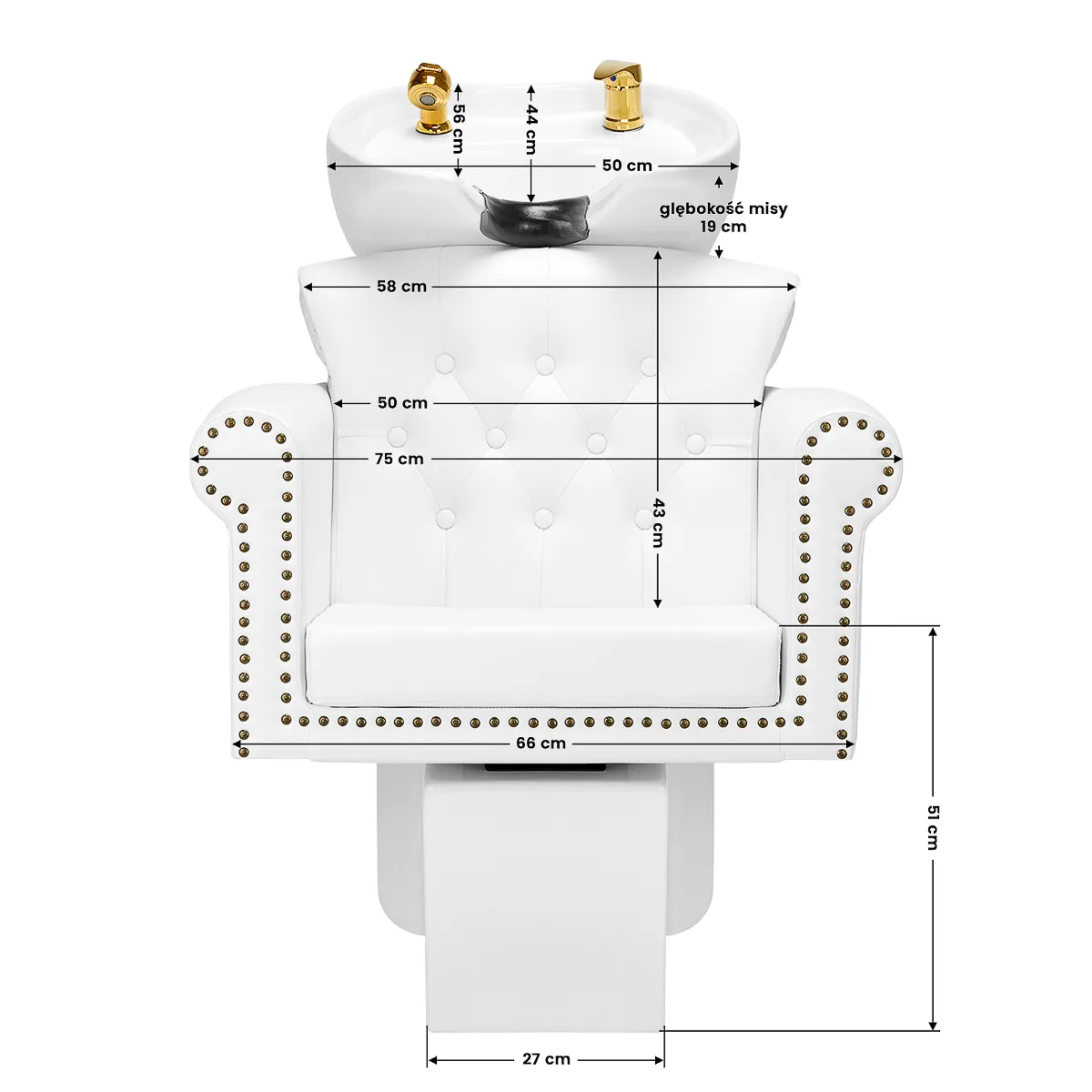 Myjnia fryzjerska Gabbiano Berlin biało-złota