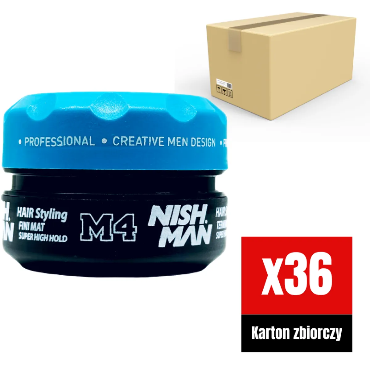 Nishman - M4 Matte Finish Wax - Pomada do włosów KARTON 36x100ml