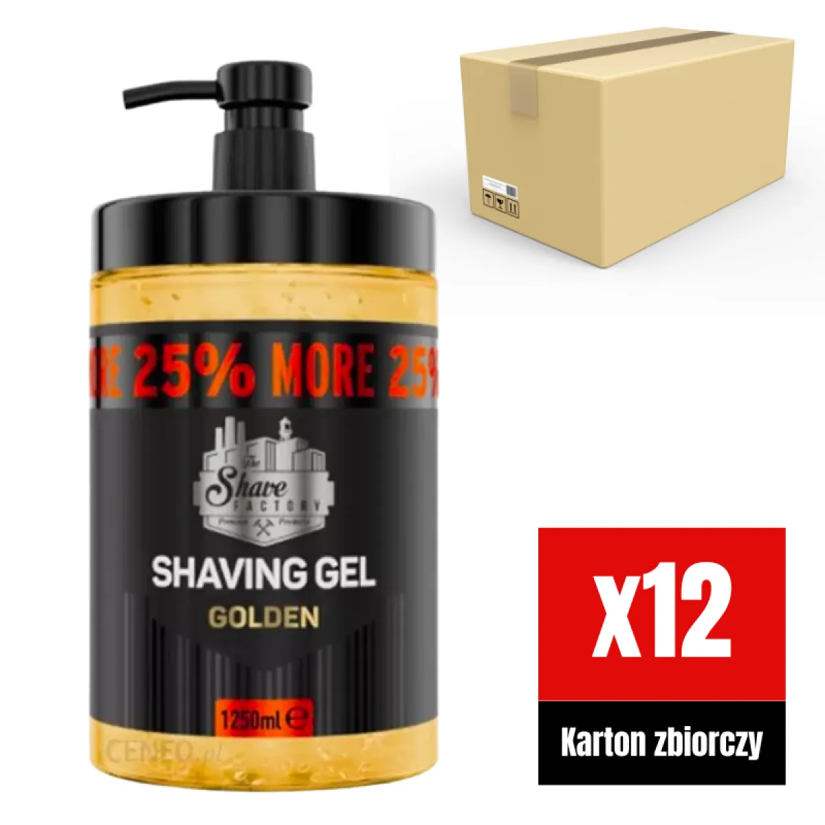 The Shave Factory - Golden Shaving Gel - Żel do precyzyjnego golenia KARTON 12x1250ml