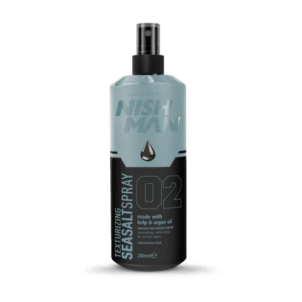 Nishman - Sea Salt Spray 02 Kelp & Argan Oil - Teksturyzujący tonik do włosów na bazie soli morskiej 200ml