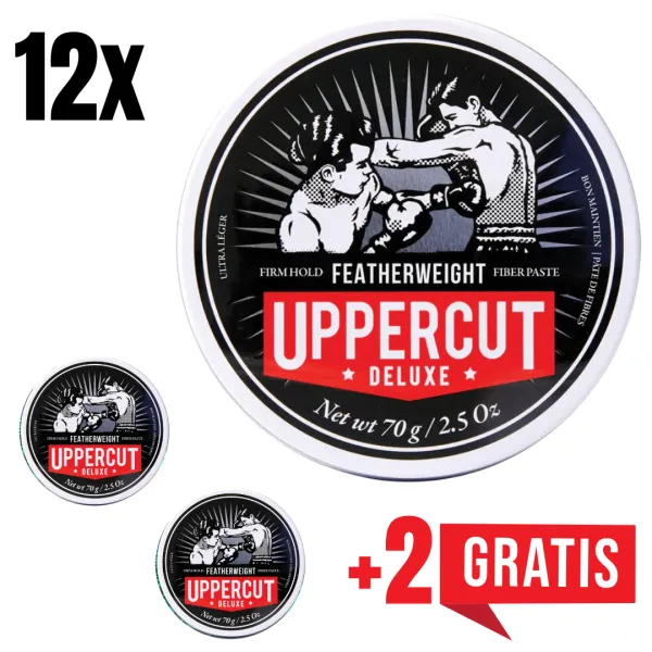 Uppercut Deluxe - Featherweight - Pomada, pasta do włosów 70g ZESTAW 12+2
