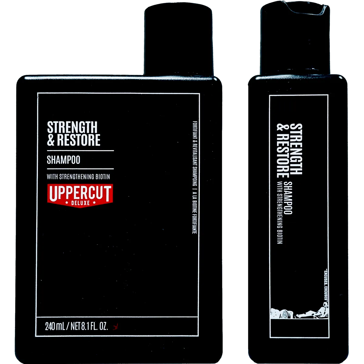 Uppercut Deluxe - Strength & Restore - Szampon do włosów z biotyną i kofeiną, do codziennej pielęgnacji 240ml ZESTAW 12+2