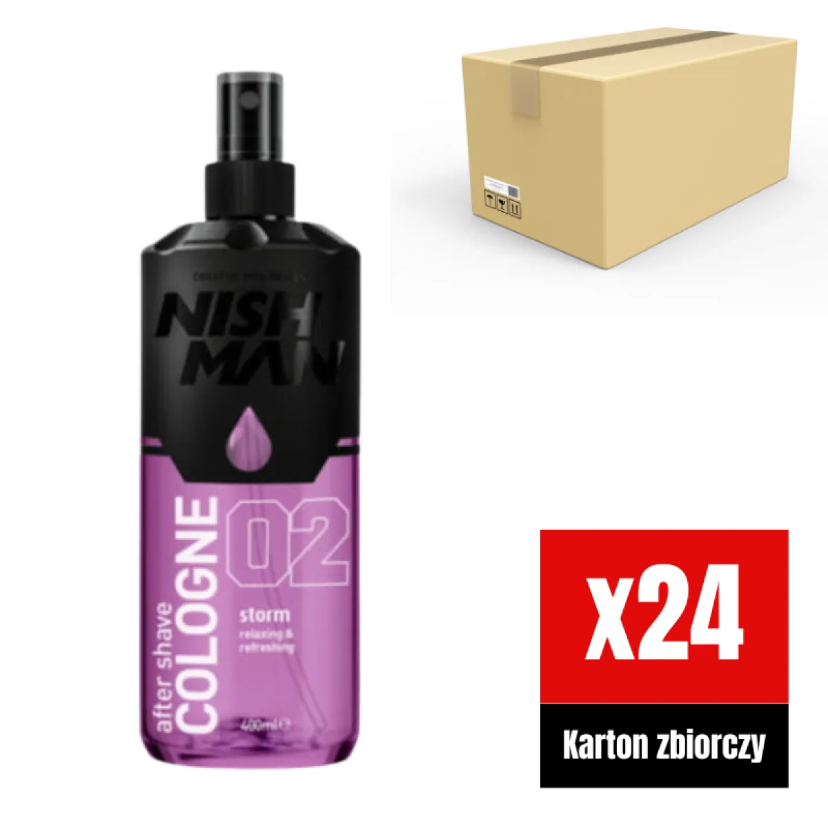 Nishman - 02 Storm - Aftershave, Woda po goleniu KARTON 24x400ml