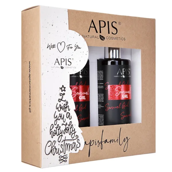 Apis - Sensual girl zmysłowy żel do mycia ciała + nawilżający balsam do ciała 300ml - Zestaw Świąteczny