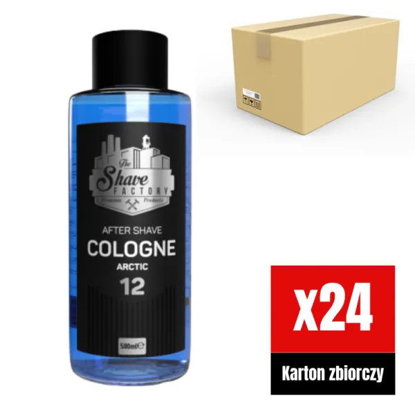 The Shave Factory - Arctic 12 After Shave Cologne - Perfumowana Woda Kolońska po Goleniu KARTON 24x500ml GLASS
