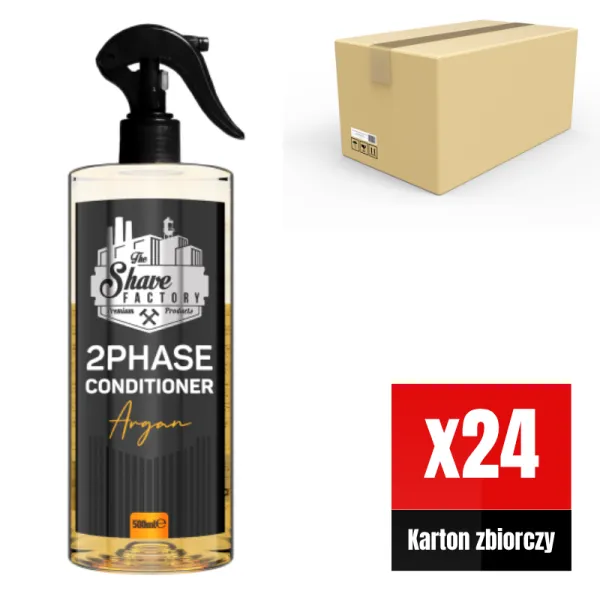The Shave Factory - Argan 2 Phase Conditioner - Odżywka 2-fazowa z Arganem do Włosów i Brody KARTON 24x500ml