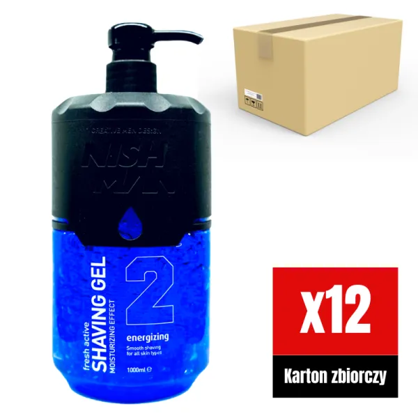 Nishman - 02 Energizing Shaving Gel - Żel do precyzyjnego golenia KARTON 12x1000ml