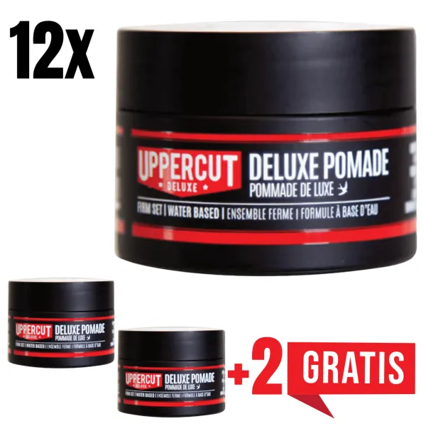 Uppercut Deluxe - Deluxe Pomade - Wodna pomada do włosów 30g ZESTAW 12+2