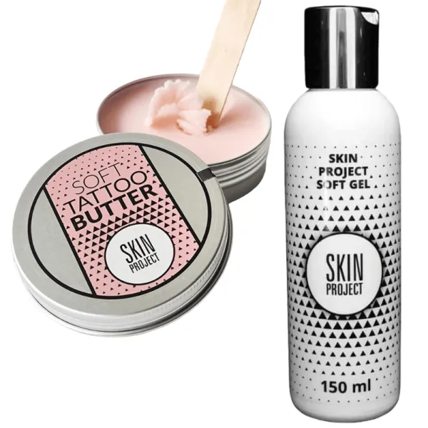 SkinProject - Żel do Mycia Tatuażu 150ml i Masło Do Tatuażu 100ml  - Zestaw