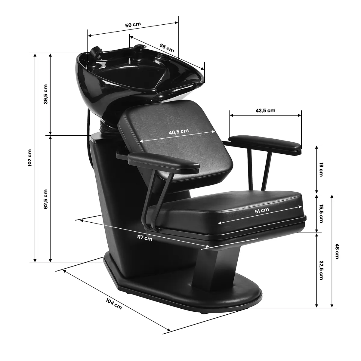 Myjnia fryzjerska Gabbiano Madryt czarna