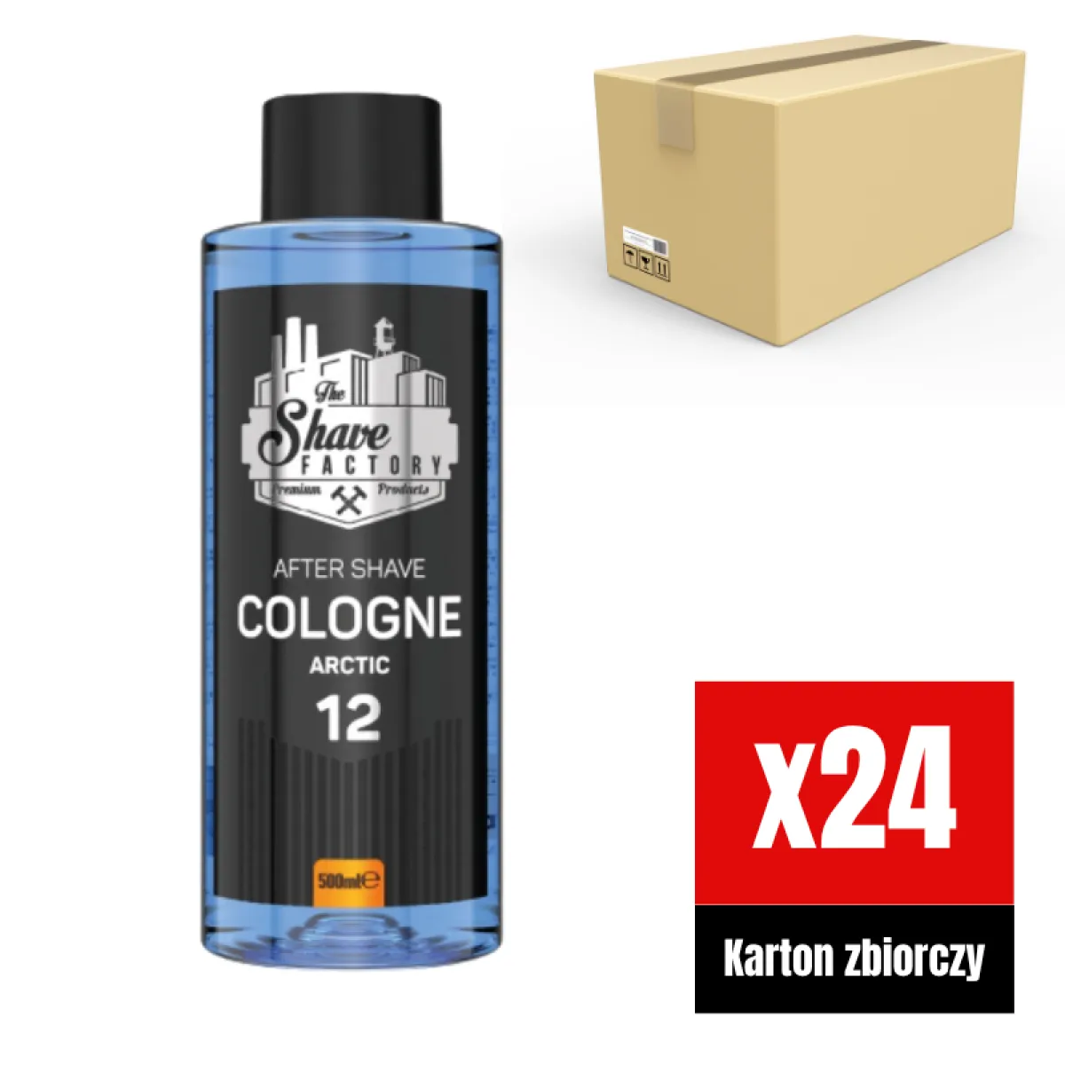 The Shave Factory - Arctic 12 After Shave Cologne - Perfumowana Woda Kolońska po Goleniu KARTON 24x500ml
