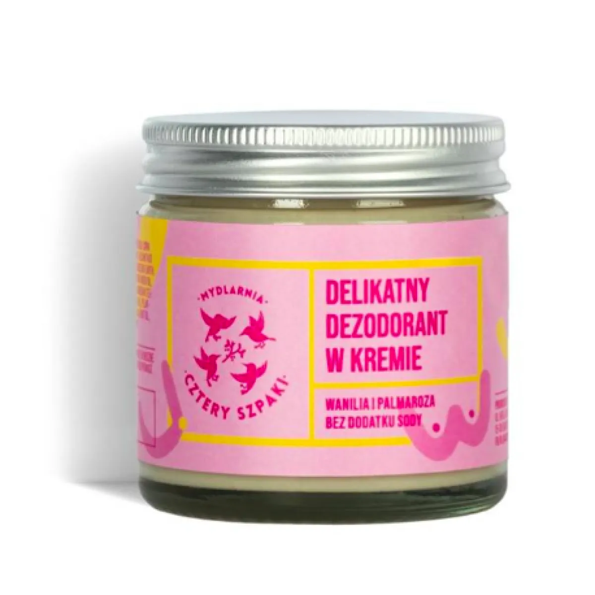 Cztery Szpaki - Wanilia i Palmaroza, Badaj się - Delikatny, naturalny dezodorant w kremie 60ml