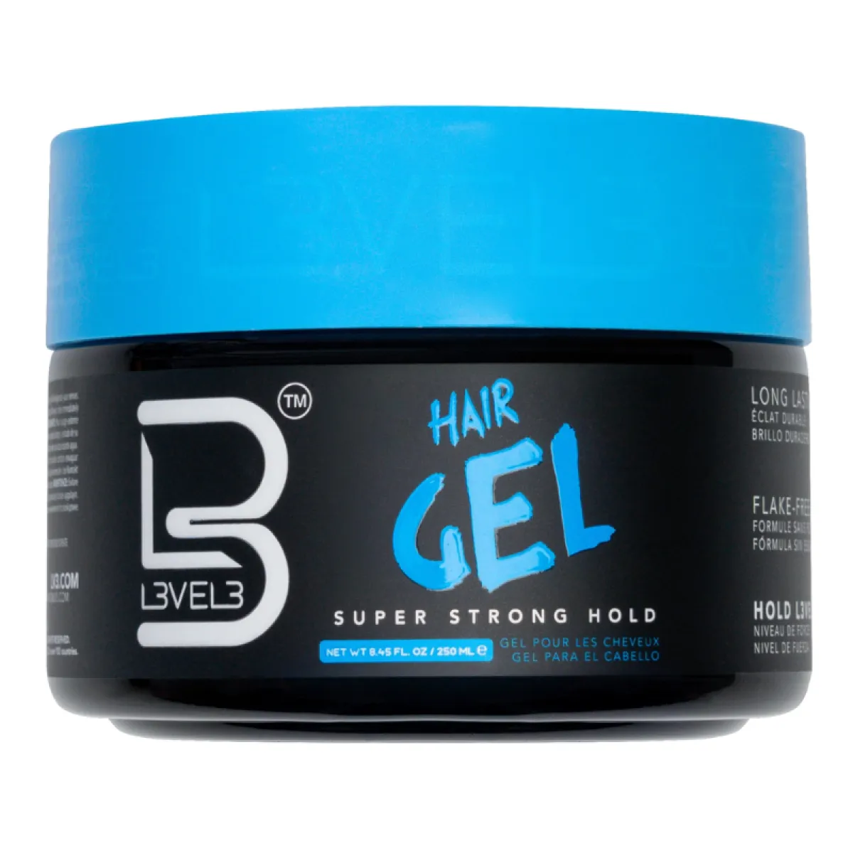 L3VEL3 -Super Strong hair gel - Profesjonalny żel do stylizacji włosów - super mocny - 250 ml
