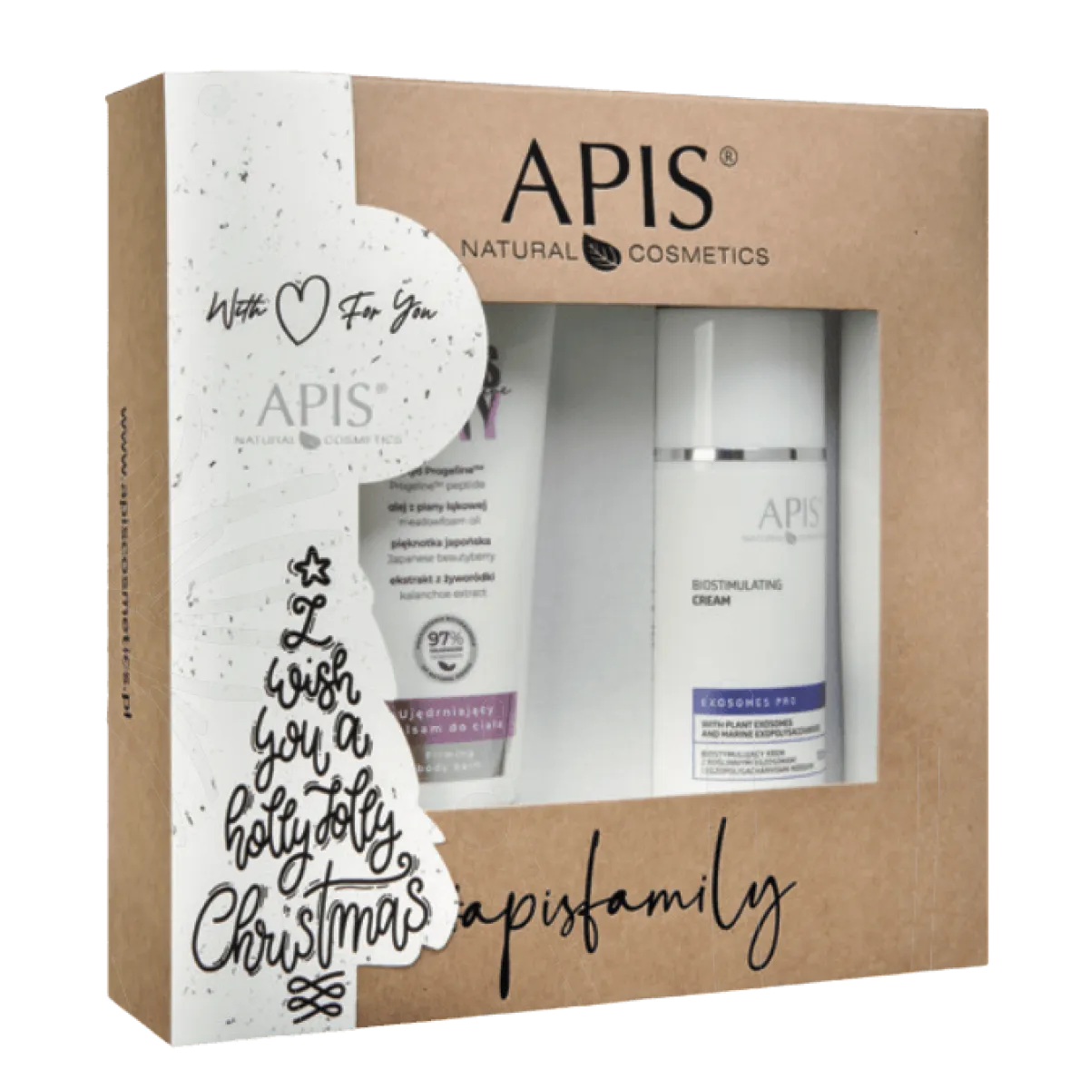 Apis - Ujędrniający balsam do ciała z progeliną 200ml, krem z egzosomami -  Zestaw Świąteczny