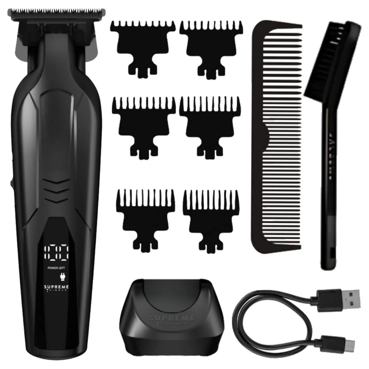 Supreme - Vader Lite Trimmer ST3700 - Trymer do strzyżenia 7000RPM, 120min.pracy USB C, czarny