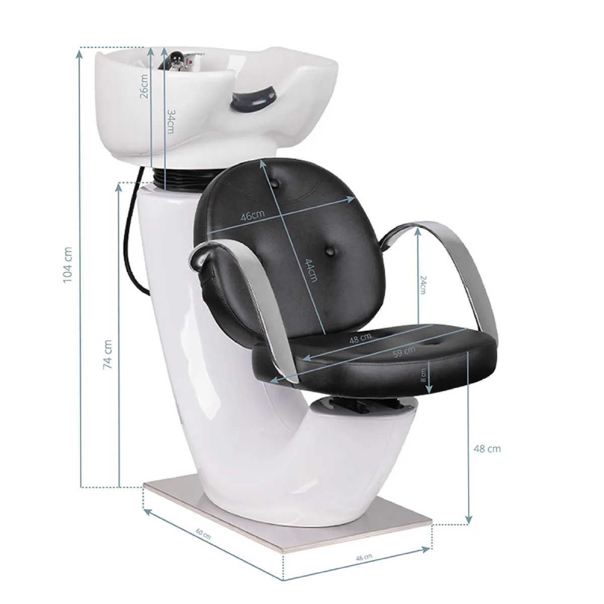 Myjnia fryzjerska Gabbiano Asti czarna