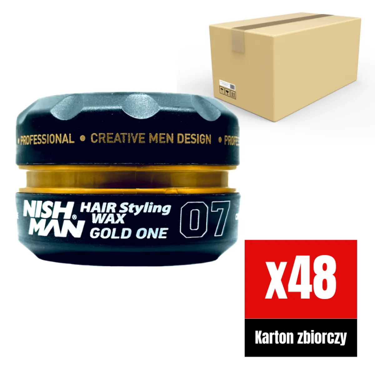 Nishman - 07 Styling Wax Gold One - Pomada do włosów KARTON 48x150ml