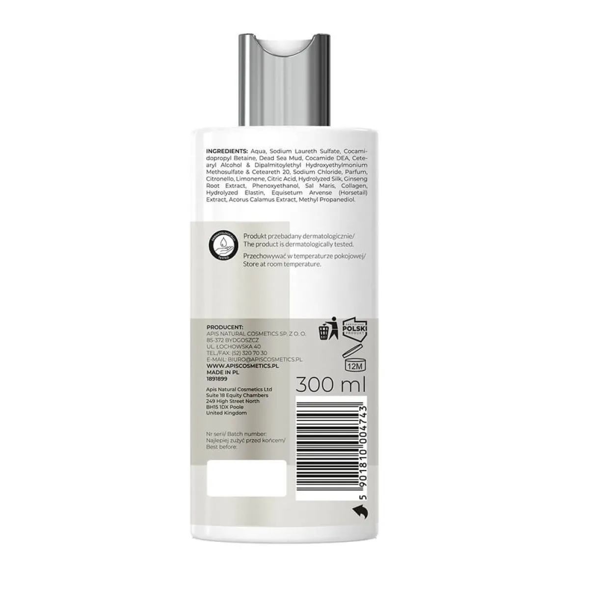 Apis - Inspiration - Szampon błotny z minerałami z morza martwego -intensywna regeneracja 300ml