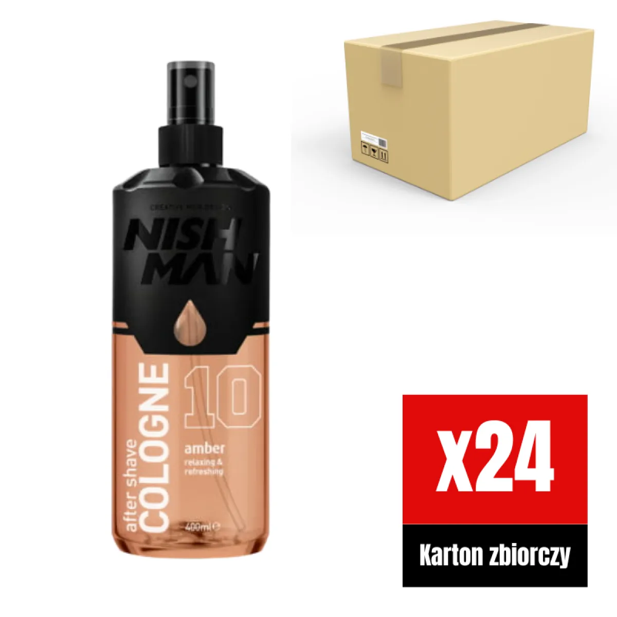 Nishman - 10 Amber - Aftershave, Woda po goleniu KARTON 24x400ml