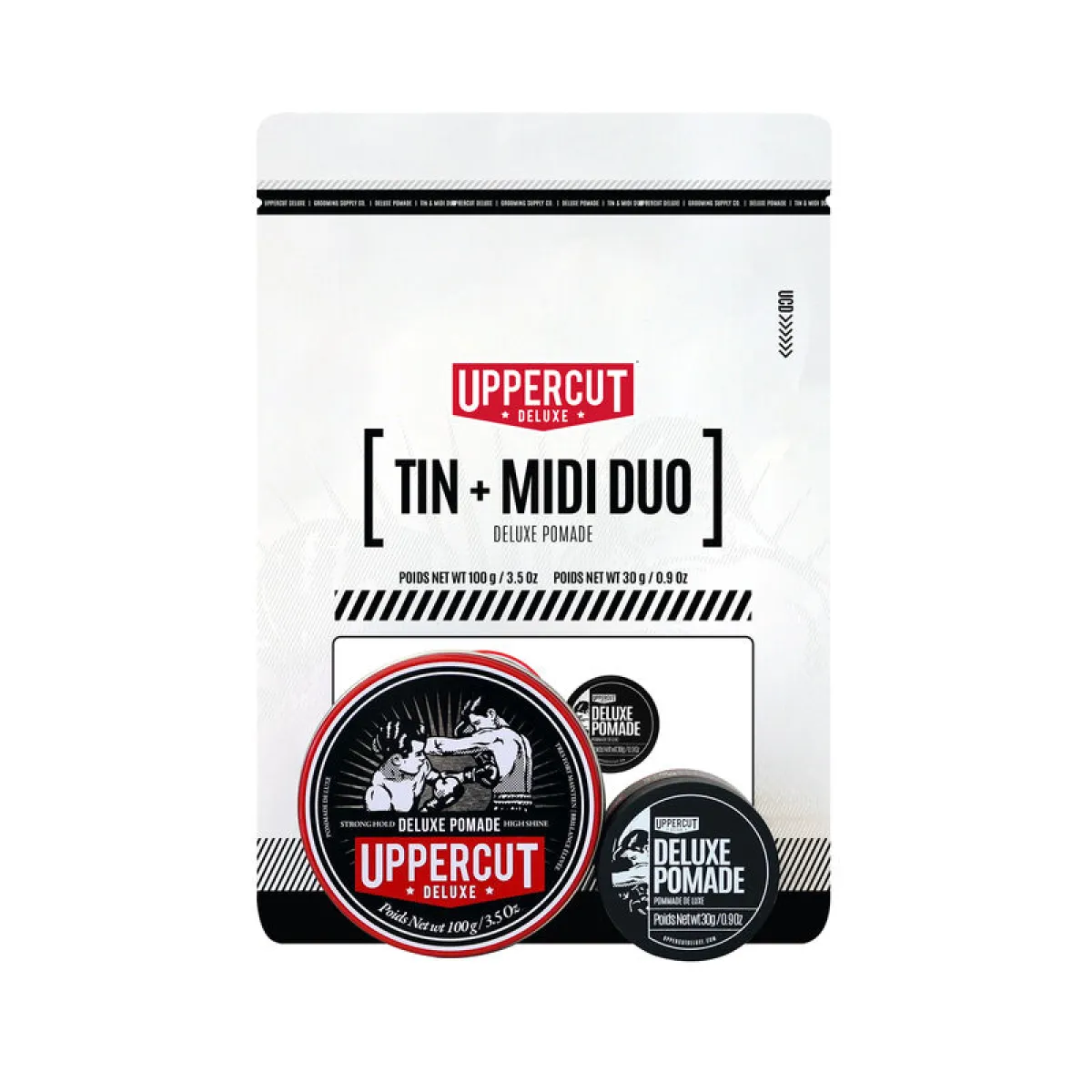 Uppercut Deluxe TIN DUO- Deluxe Pomade -ZESTAW PREZENTOWY  pomada do włosów 100g + 30g