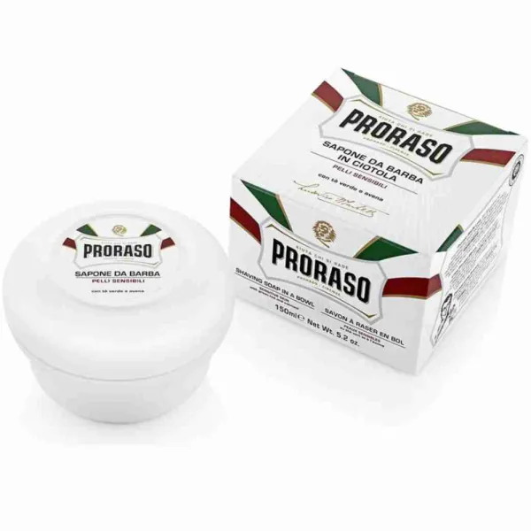 Proraso - Sensitive, linia Biała - Mydło do golenia do skóry wrażliwej, łagodzący podrażnienia 150ml
