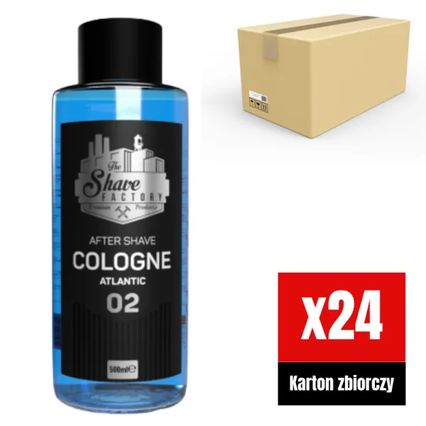 The Shave Factory - Atlantic 02 After Shave Cologne - Perfumowana Woda Kolońska po Goleniu KARTON 24x500ml GLASS