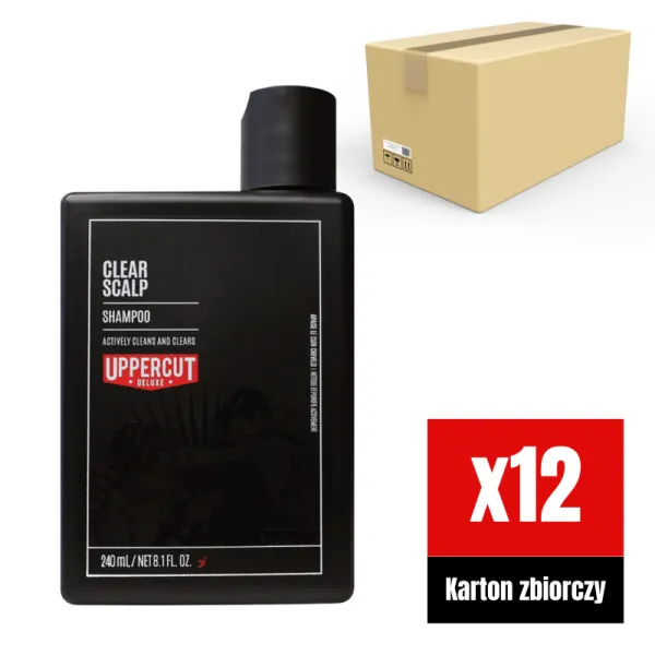 Uppercut Deluxe - Clear Scalp - Przeciwłupieżowy szampon do włosów, oczyszczający skórę głowy KARTON 12x240ml