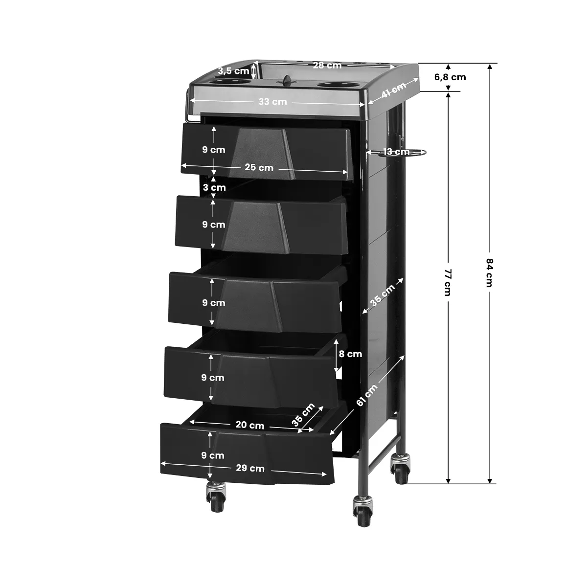 Pomocnik fryzjerski Gabbiano 008 czarny