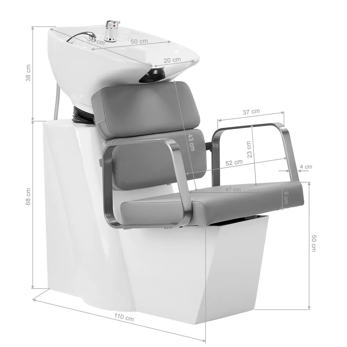 Myjnia fryzjerska Gabbiano Porto szaro-srebrna
