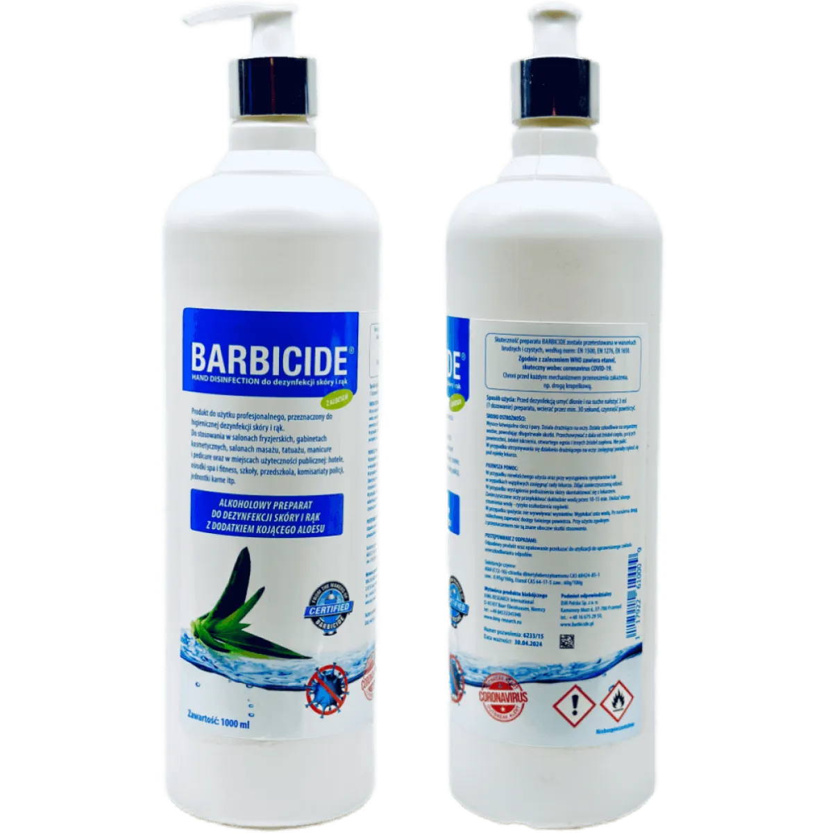Barbicide - Hand Gel Disinfection - Żel do dezynfekcji skóry i rąk 1000ml