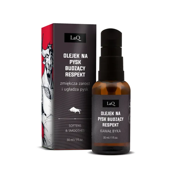 LaQ - Kawał Byka czarny mat - Pielęgnacyjny olejek do brody i po goleniu 30ml